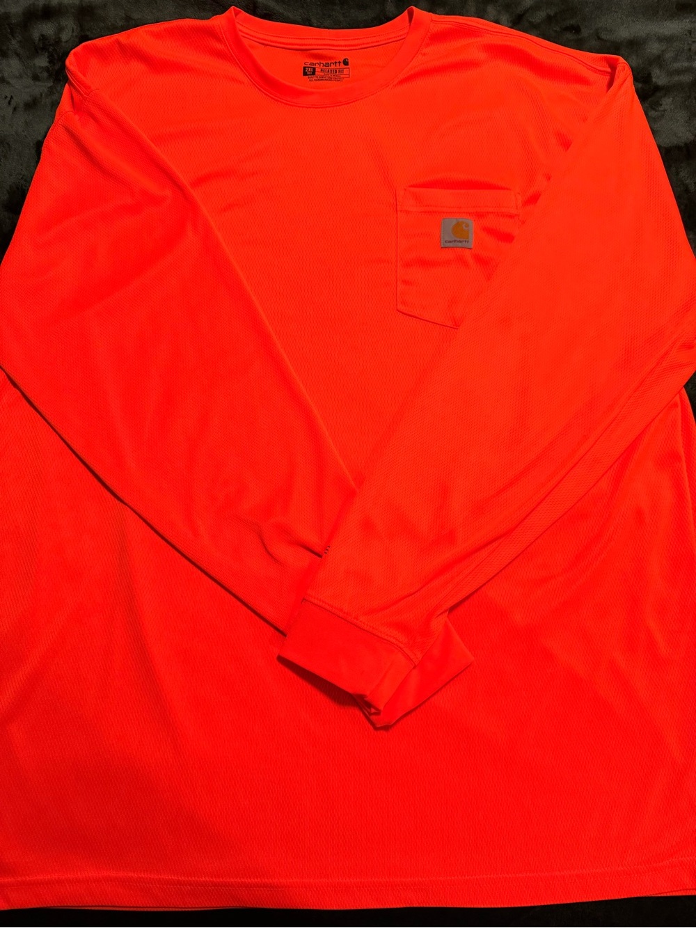 CARHARTT MEN’S ORANGE FORCE LONG SLEEVE POCKET SHIRT WORKWEAR/ HUNTING Size XXL